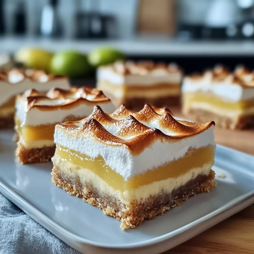 Fluffy Lemon Meringue Pie Bars Easy Recipe with Crunchy Graham Crust