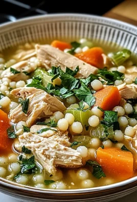 Greek Chicken Pearl Couscous Soup