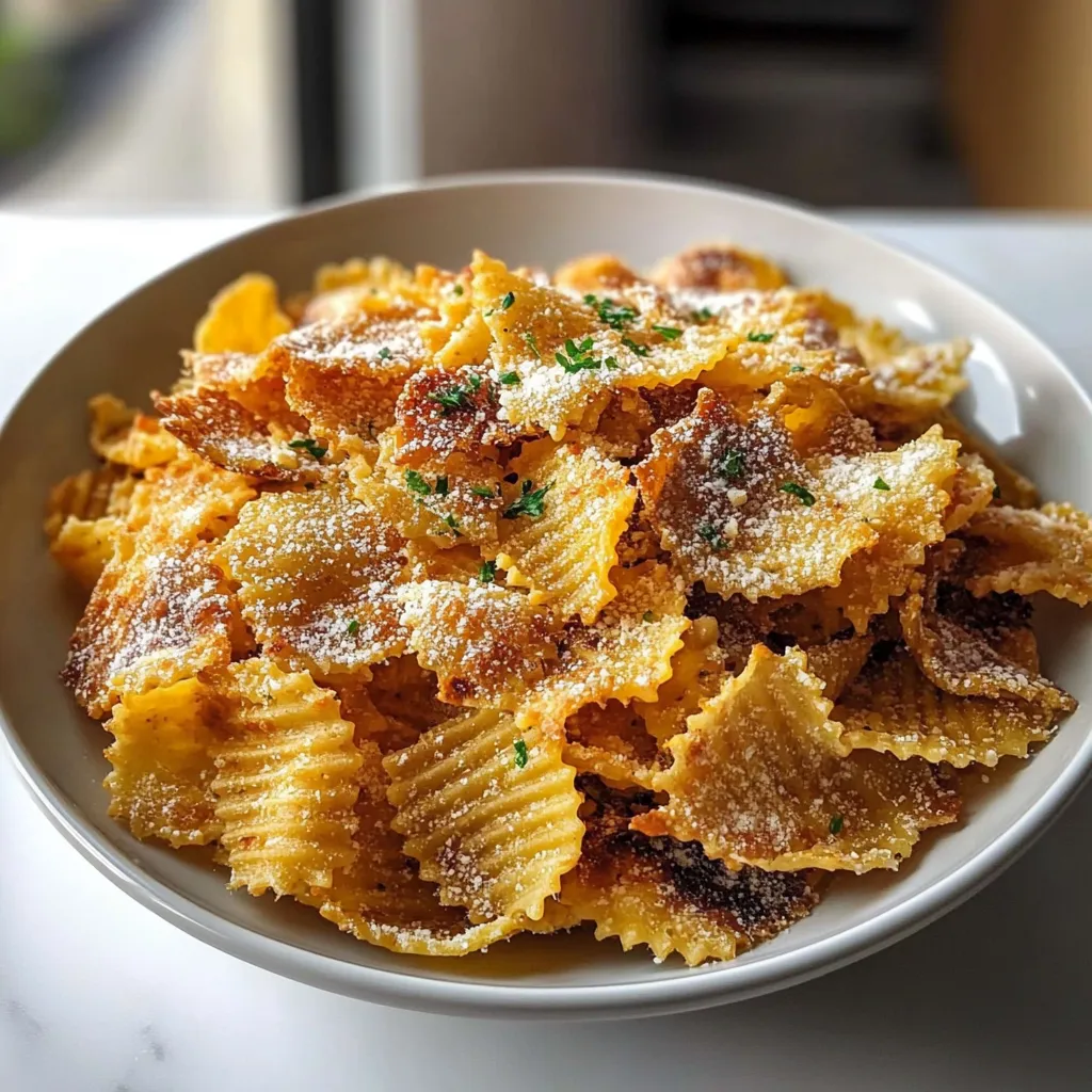 Pasta Chips Crispy Oven-Baked