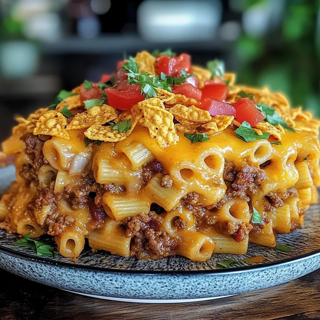 Savory Taco Pasta Bake Recipe with Crunchy Doritos Topping Easy Guide