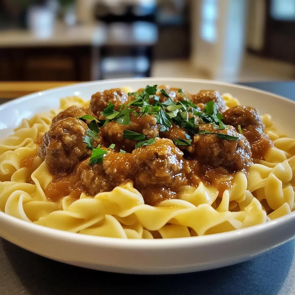 Amish Meatball Noodles