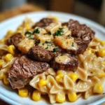 Creamy Parmesan Steak & Sweet Corn Bowtie Recipe