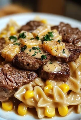 Creamy Parmesan Steak & Sweet Corn Bowtie Recipe