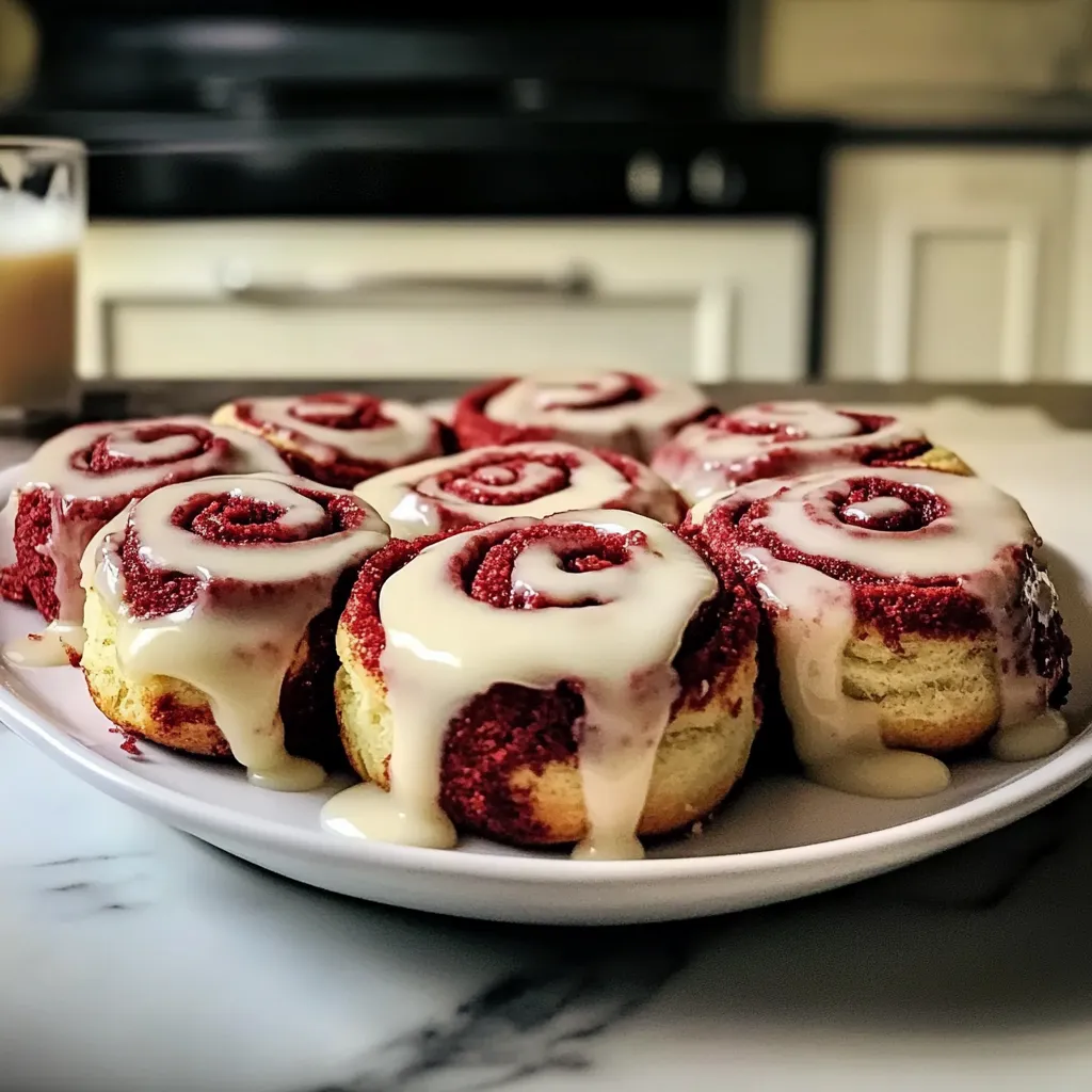 Heavenly Red Velvet Cinnamon Rolls