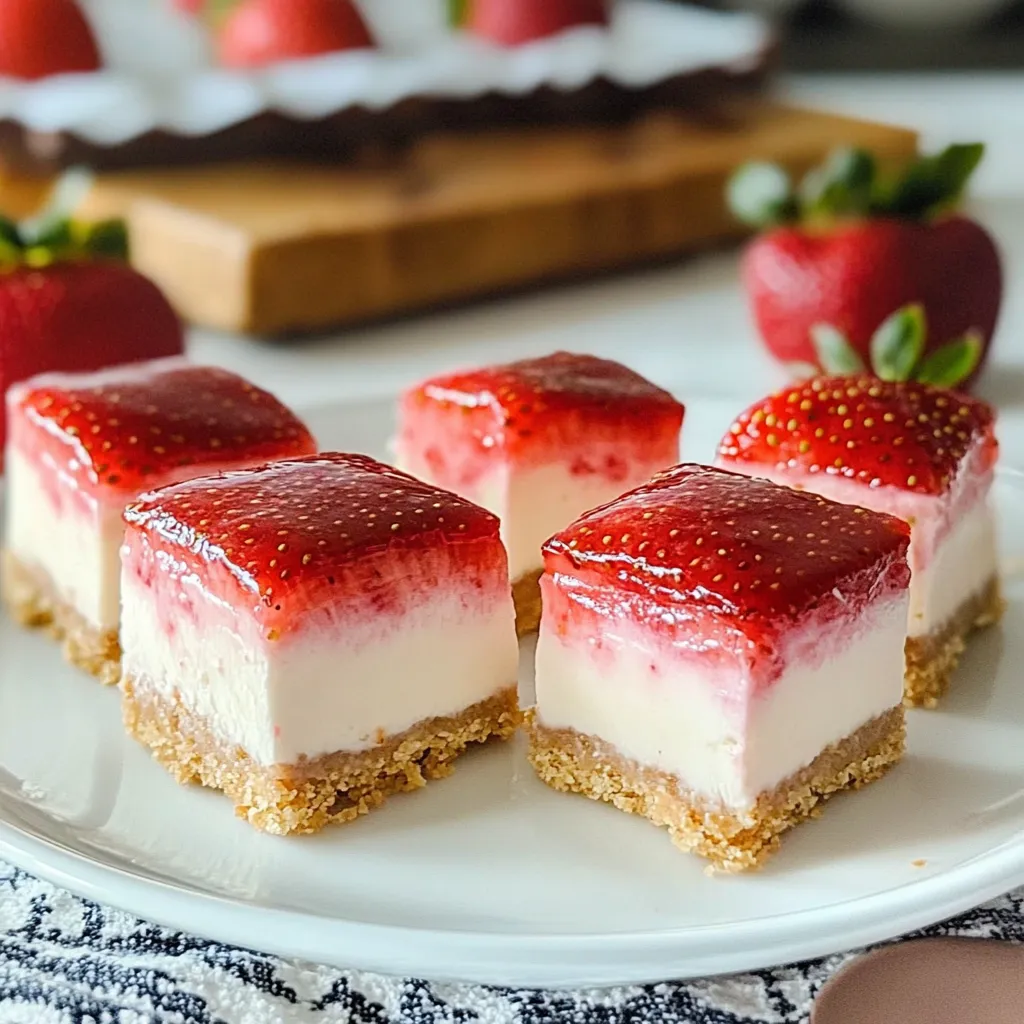 No-Bake Strawberry Cheesecake Bars