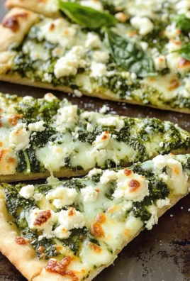 Pesto Spinach Flatbread Pizza