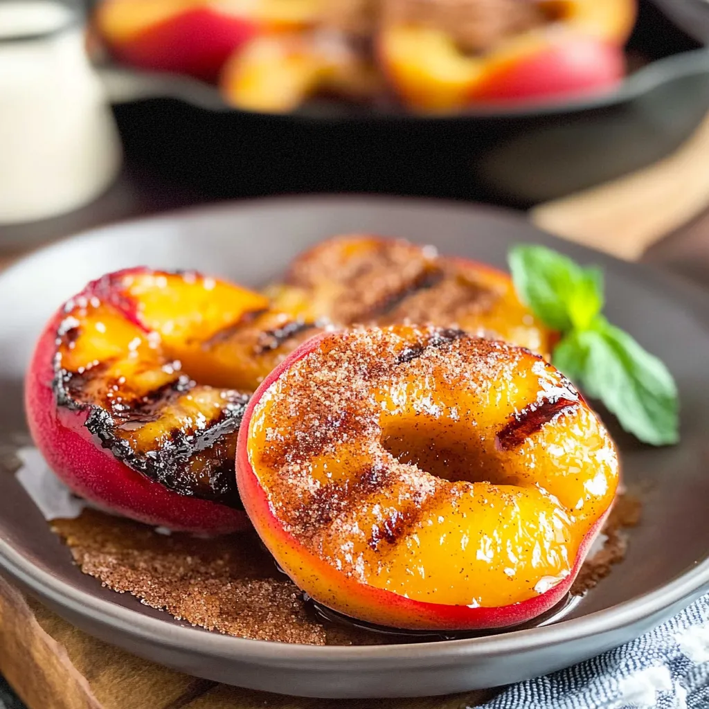Grilled Peaches with Cinnamon and Brown Sugar