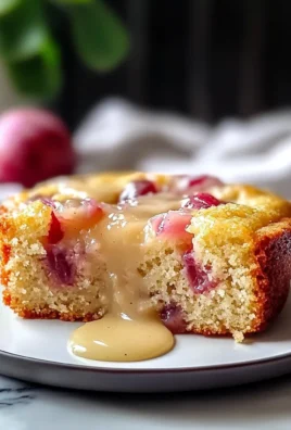 Decadent Warm Rhubarb Cake with Butter Sauce Bliss