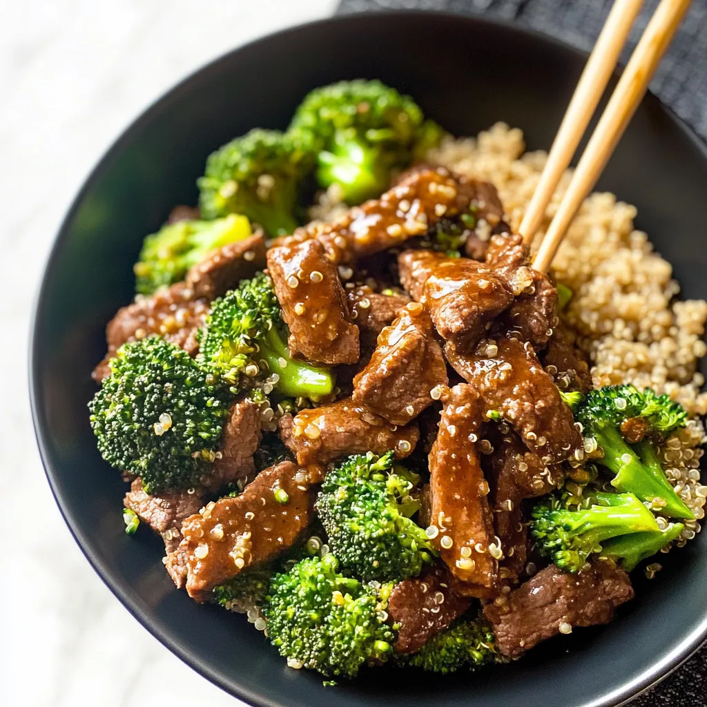 Slow Cooker Beef & Broccoli over Quinoa - Gestational Diabetes Recipes