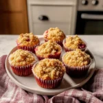 Golden Rhubarb Crumble Muffins