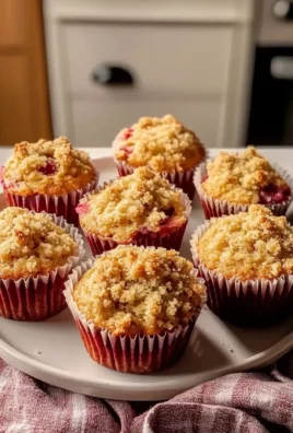 Golden Rhubarb Crumble Muffins