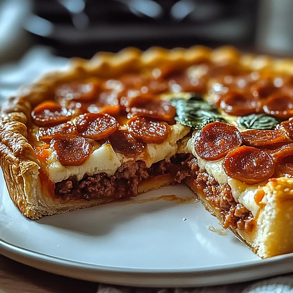 HAMBURGER SAUSAGE & PEPPERONI PIE