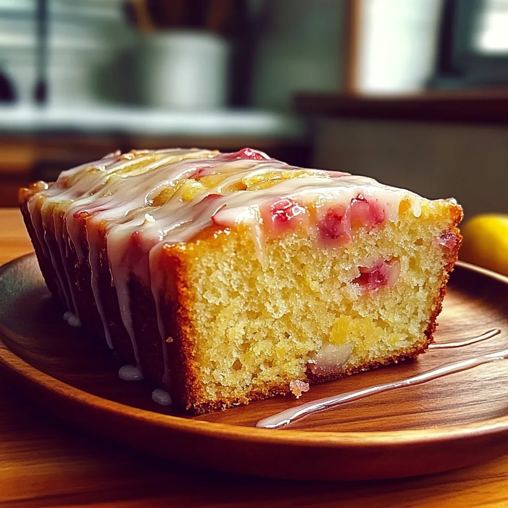 LEMON RHUBARB LOAF WITH GLAZE