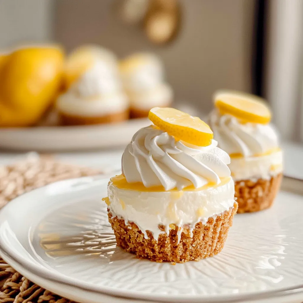 No Bake Mini Lemon Cheesecakes