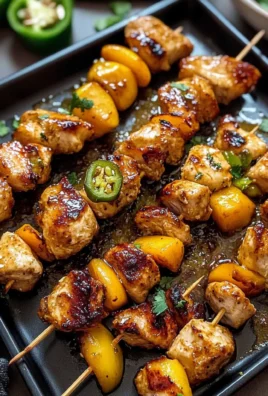 Jalapeno Peach Chicken Skewers