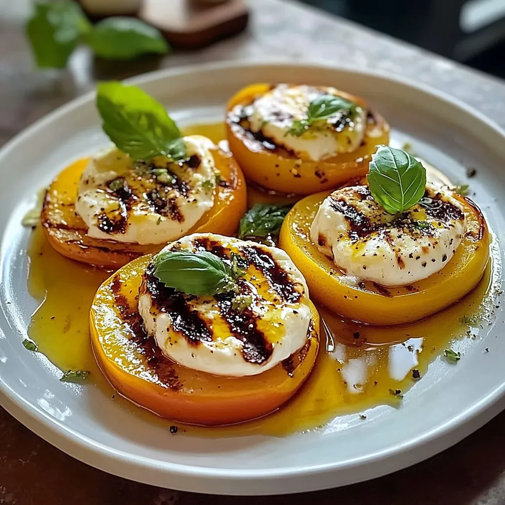 Grilled Nectarines with Burrata and Honey