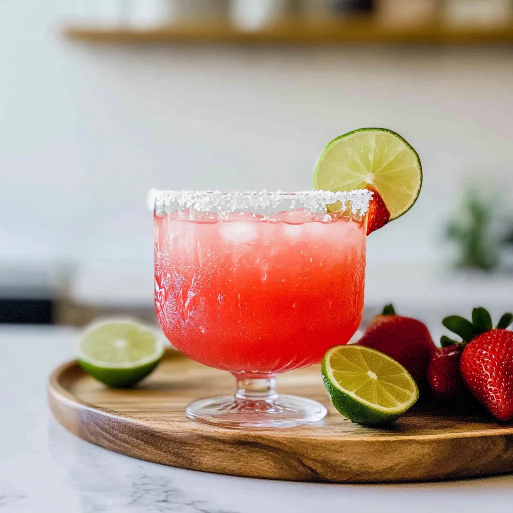 Strawberry Lime Mocktail Margarita